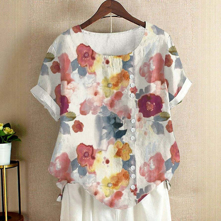 Zendaya - Casual Floral Button Up Blouse