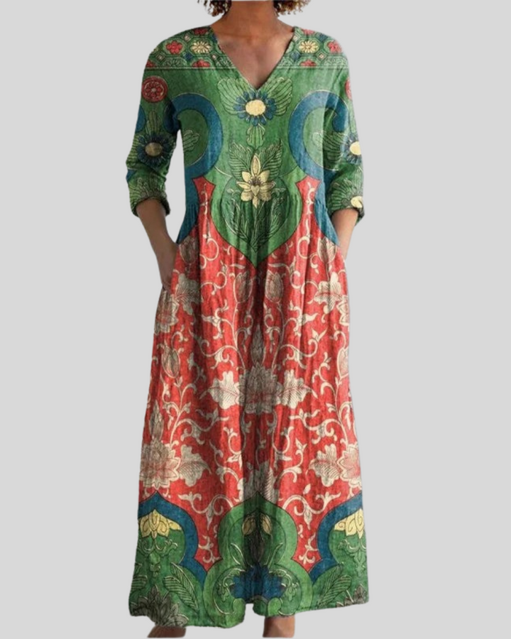 Bernadine - Vintage Floral Maxi Dress