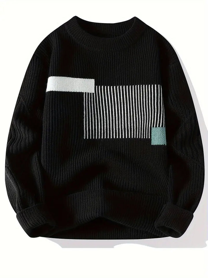 Arlen - Elegant Long Sleeve Sweater With Geometric Pattern