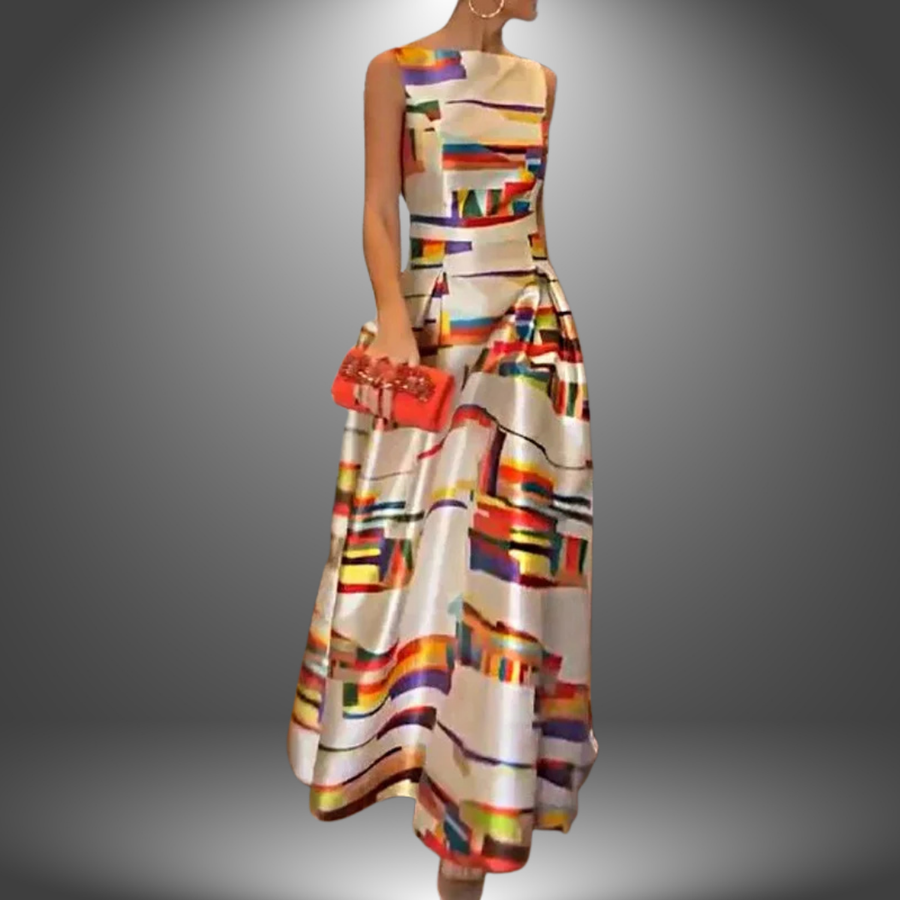 Vivien - Maxi Dress with Geometric Print