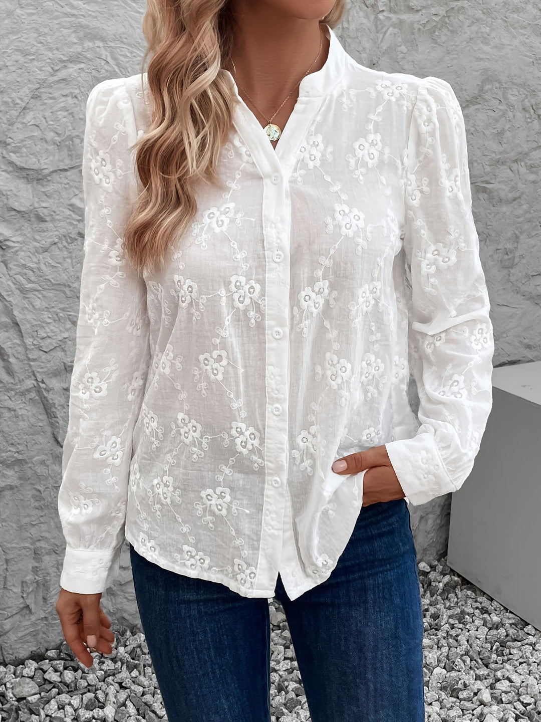 Verilou - Long Sleeve Embroidery Shirt