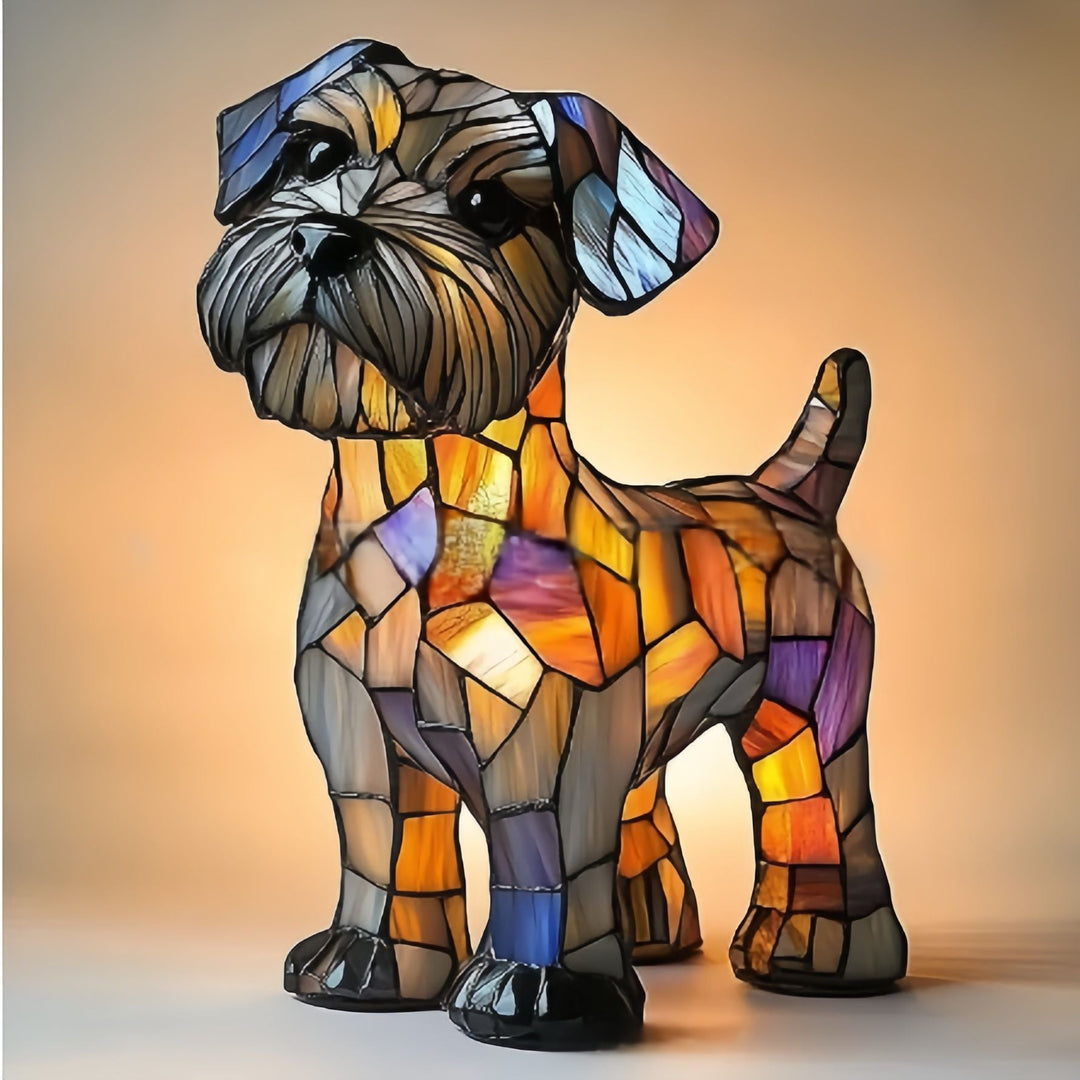 TerraGlow - Magical Stained Glass Terrier Lamp