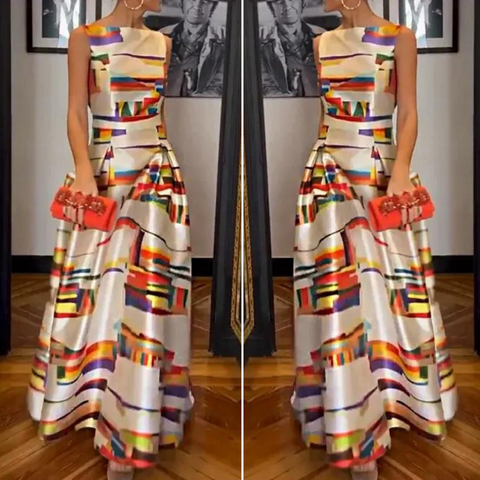 Vivien - Maxi Dress with Geometric Print