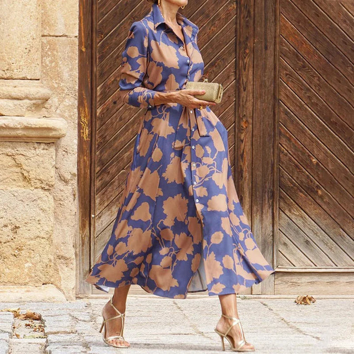 Verina - Elegant V-Neck Long Dress