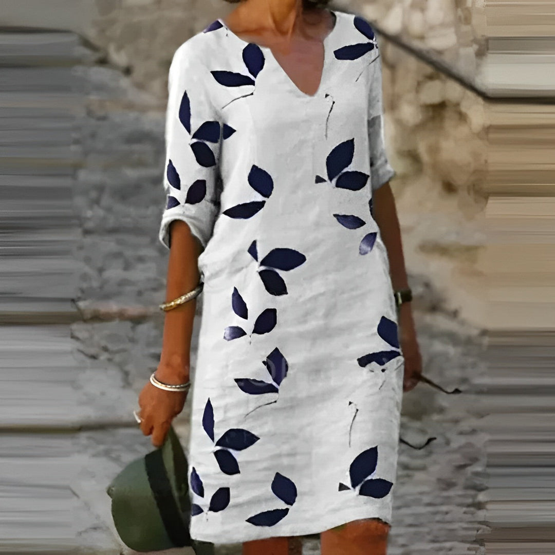 Zadie - Stunning Leaf Print Summer Dress