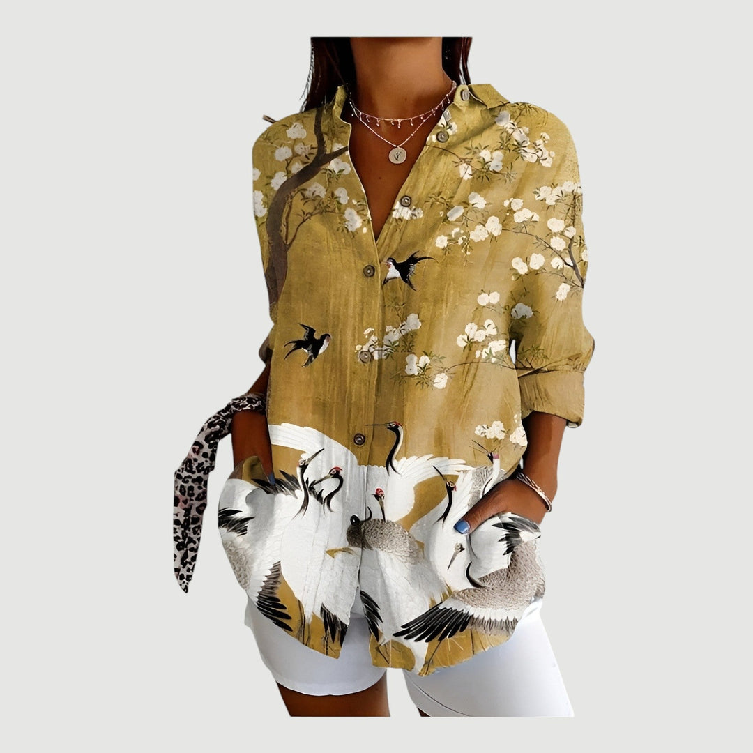 Thyra - Blouse With Colorful Design