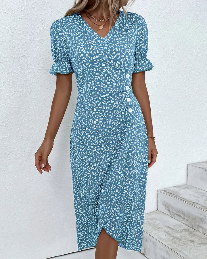 Tine - Short Sleeve Floral Print Dress
