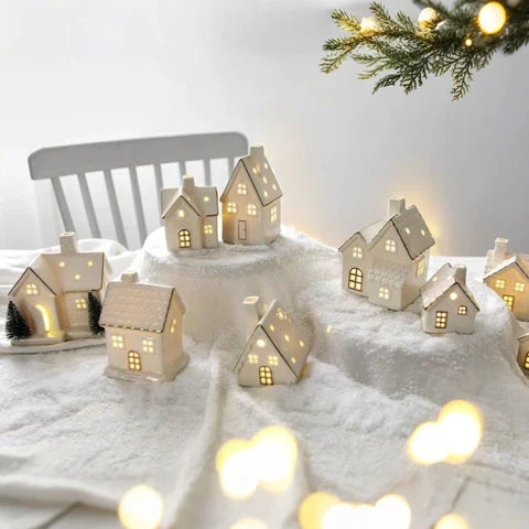 SnowLume - Ceramic Christmas Village LED Décor Set
