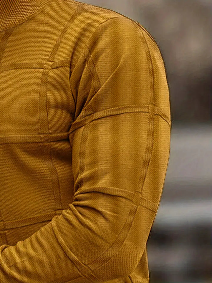 Nunzio - Comfortable Knitted Mock Neck Sweater