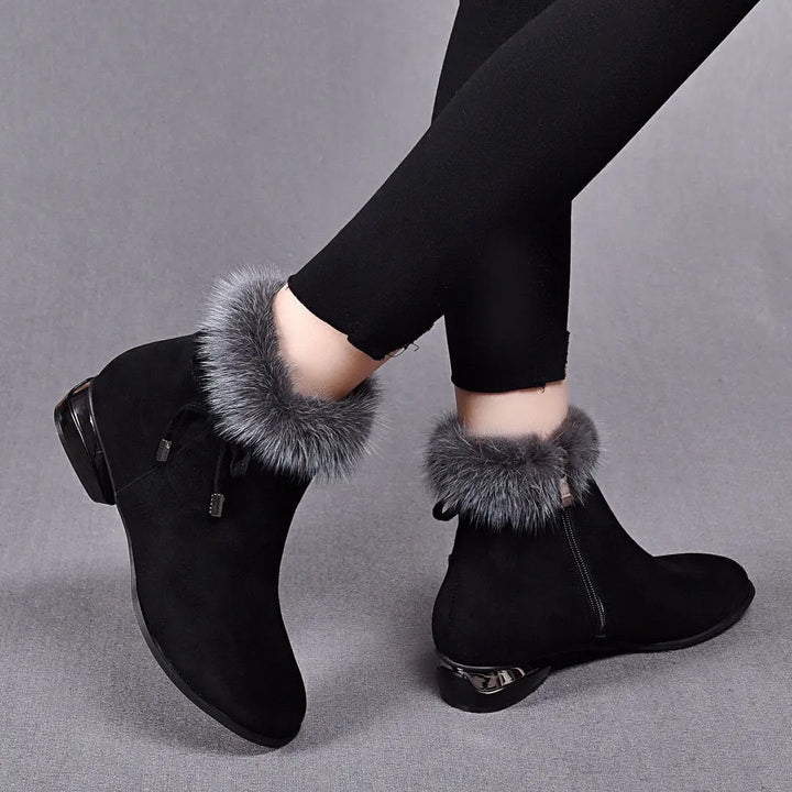 Cassily - Fur Trim Ankle Boots