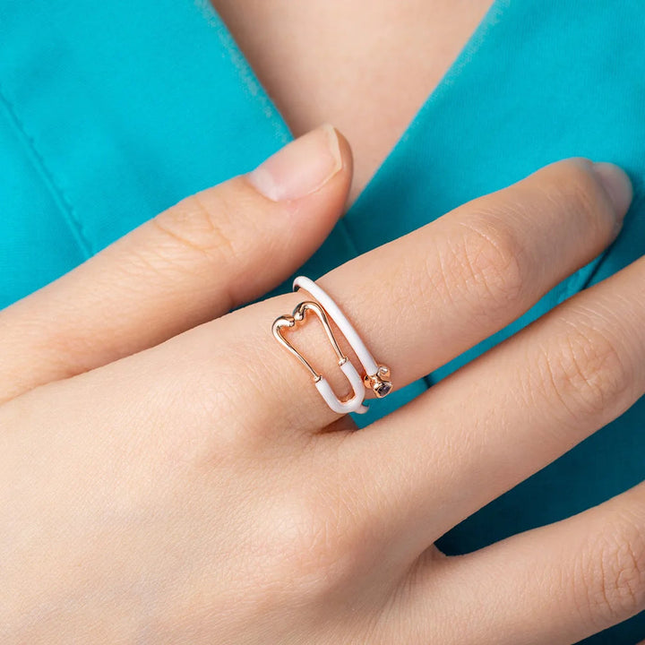 Caitleen - Stethoscope Ring With Heart Birthstone