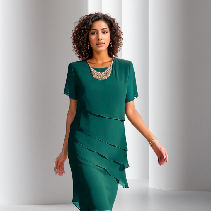 Wenke - Pleated Chiffon Dress