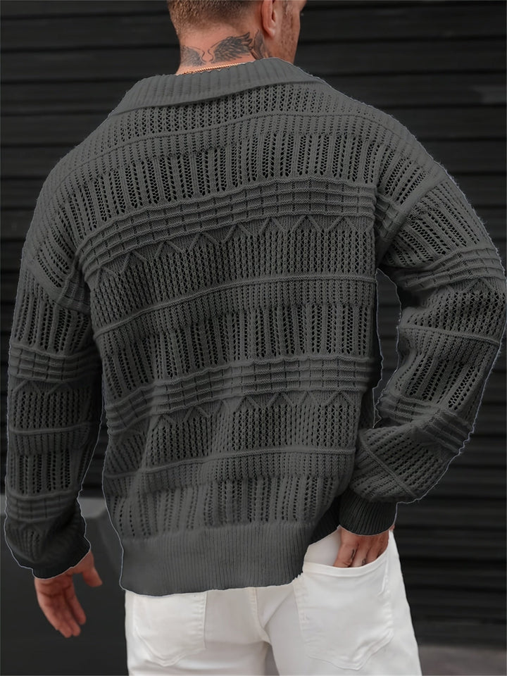 Wesley - Long Sleeve Sweater With Cut Out Design