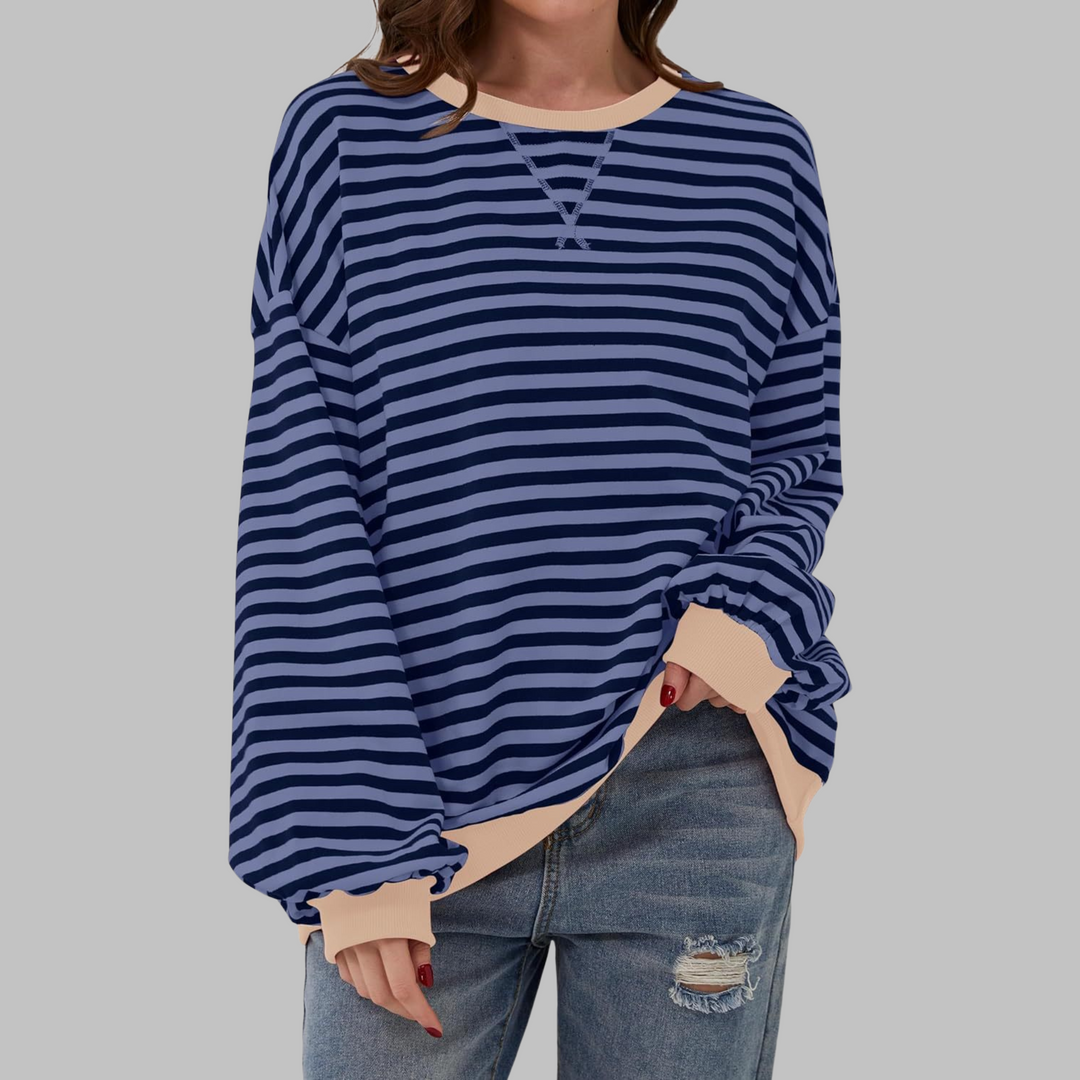 Melorna - Stylish Long Sleeve Striped Sweater