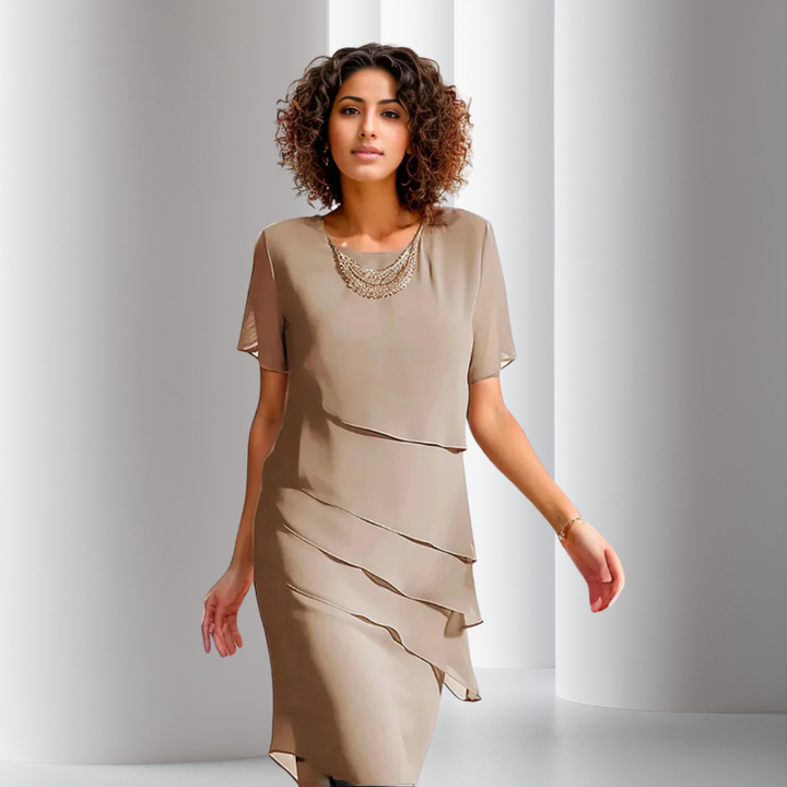Wenke - Pleated Chiffon Dress
