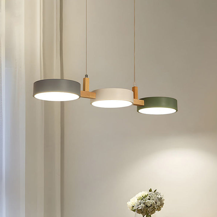 Lumévo - Cylinder Pendant Lamp Scandinavian Metal And Wood Design
