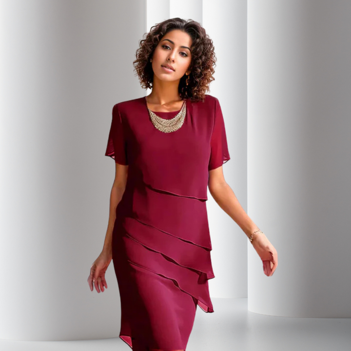Wenke - Pleated Chiffon Dress