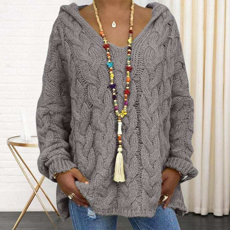 Marisa - Long Sleeves V-Neck Hoodie