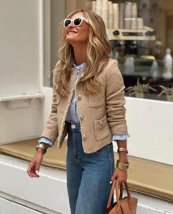 Corien - Front Button Outerwear Tops