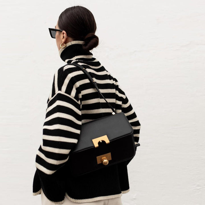 Kynesia - Oversized Striped Turtleneck Sweater