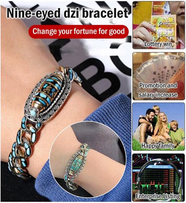 DziVana - Dzi Bracelet With Six Character Mantra in Turquoise