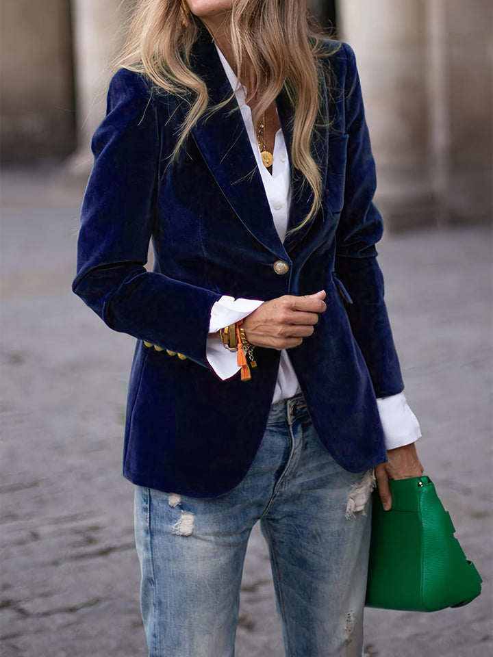 Desiree - Retro Elegant Single Button Blazer