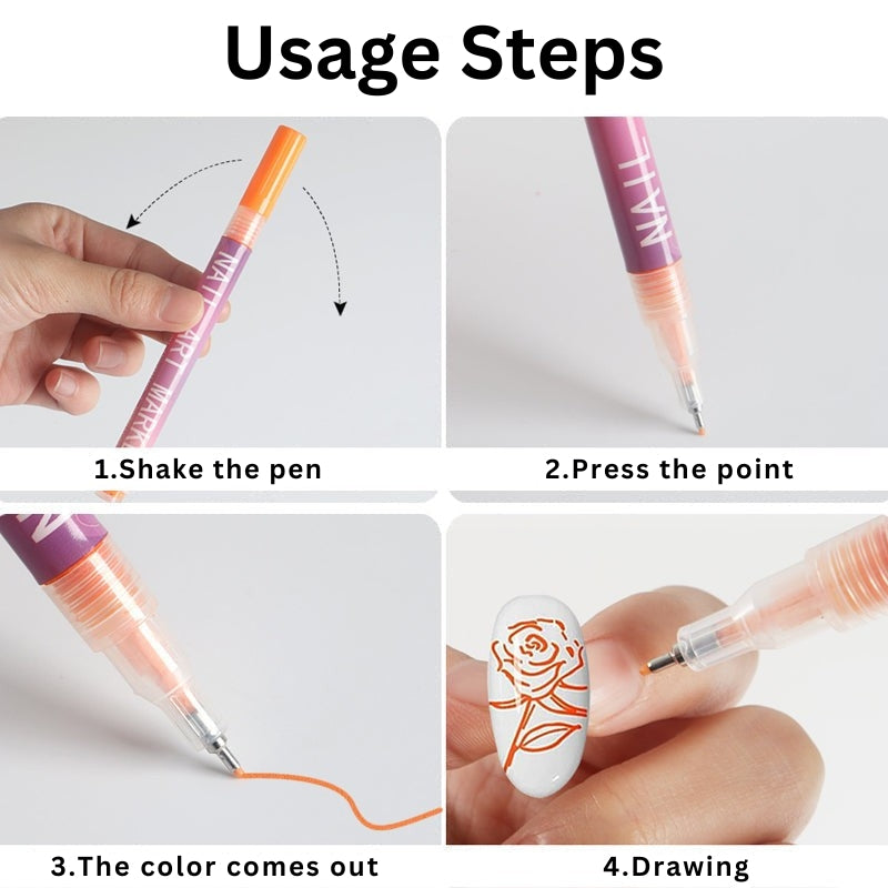 GlamSketch - Nail Art Pen Set in 12 Colors