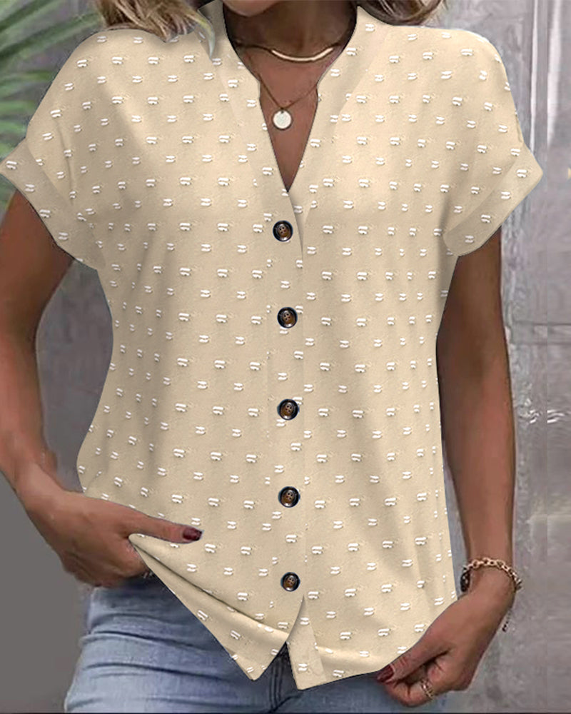 Nariya - Button Down V-Neck Shirt