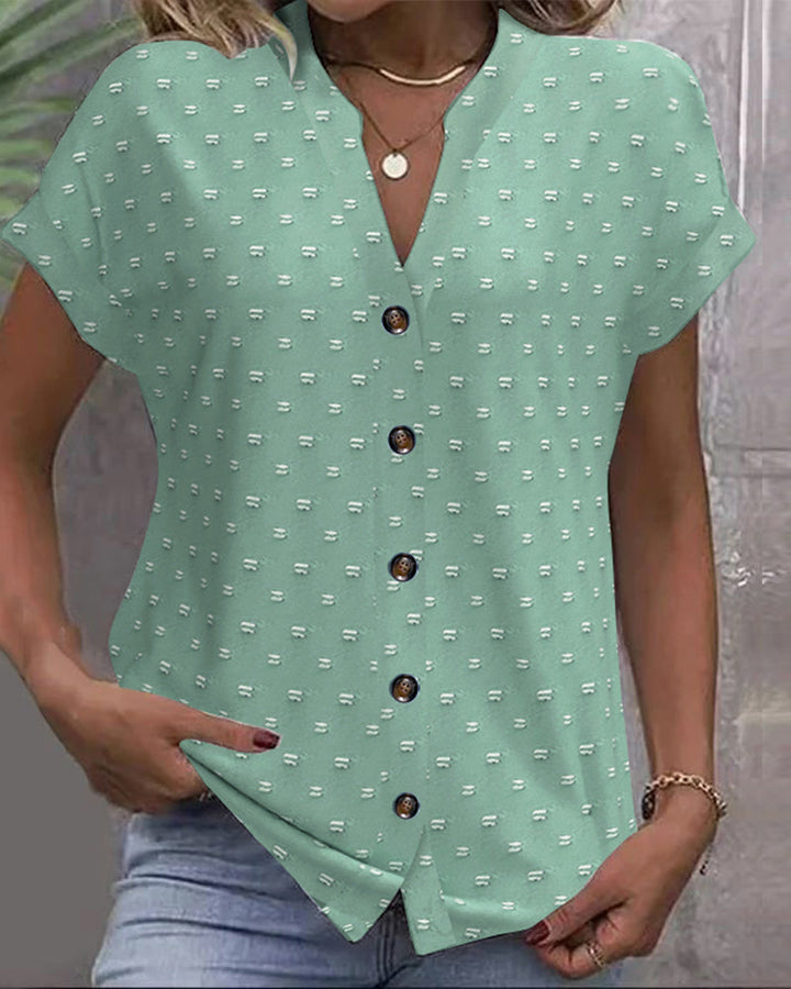 Nariya - Button Down V-Neck Shirt