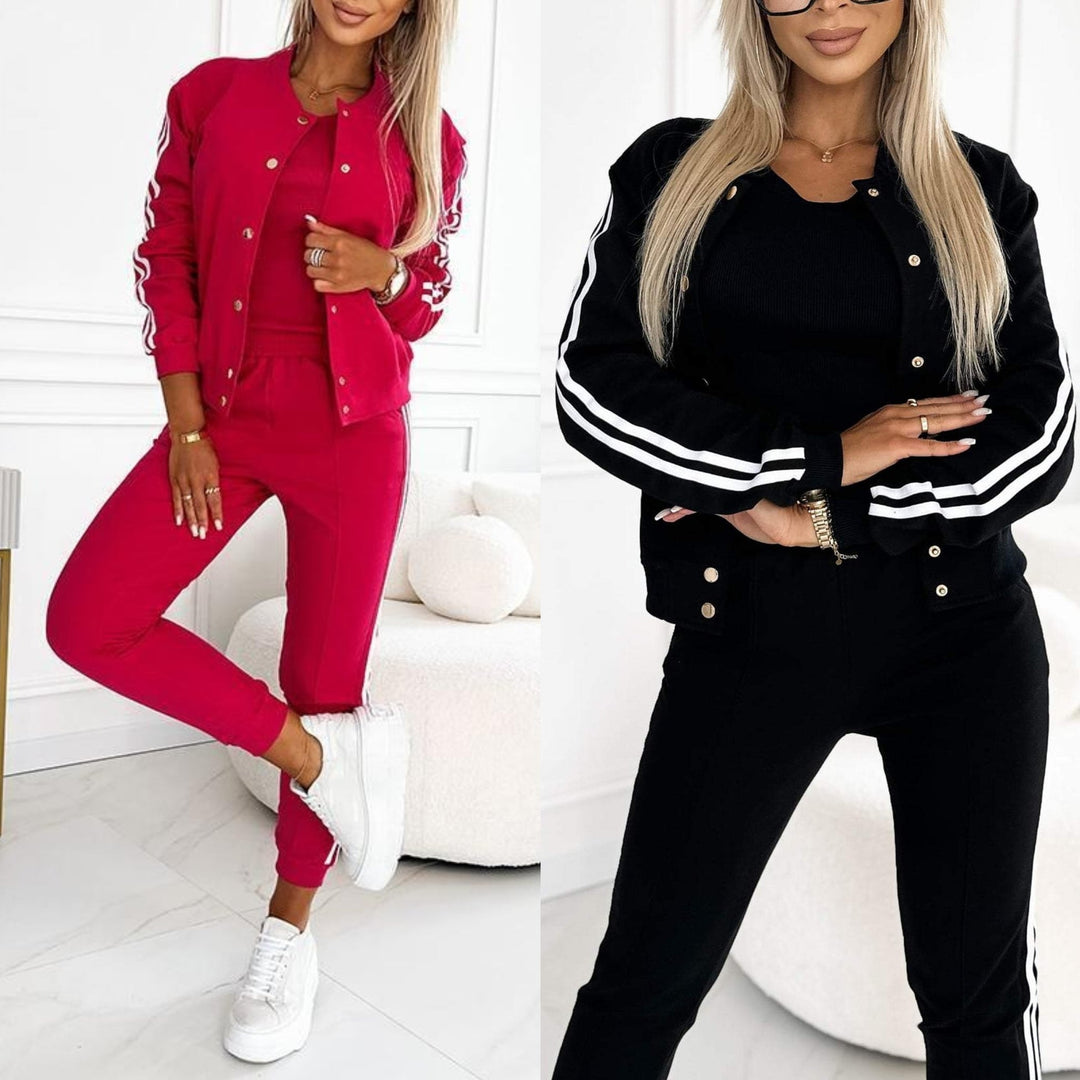Kendra - Round Neck Jacket and Pant 3 Piece Set