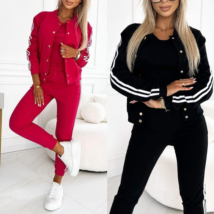 Kendra - Round Neck Jacket and Pant 3 Piece Set
