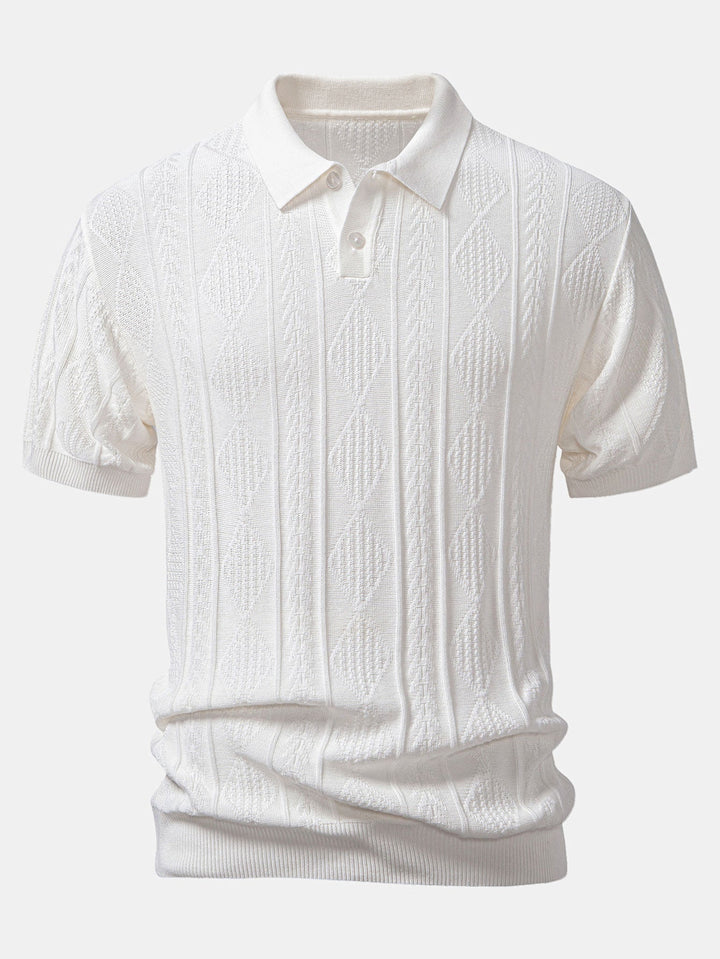 Henson - Geometric Jacquard Knit Polo Shirt & Slim-Fit Pants