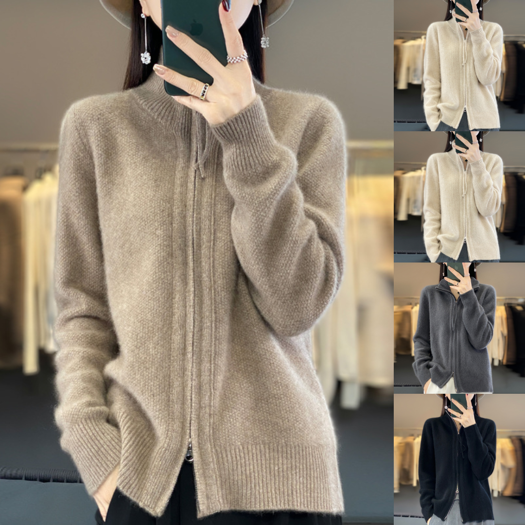 Trudi - Wool Cashmere Zipper Cardigan