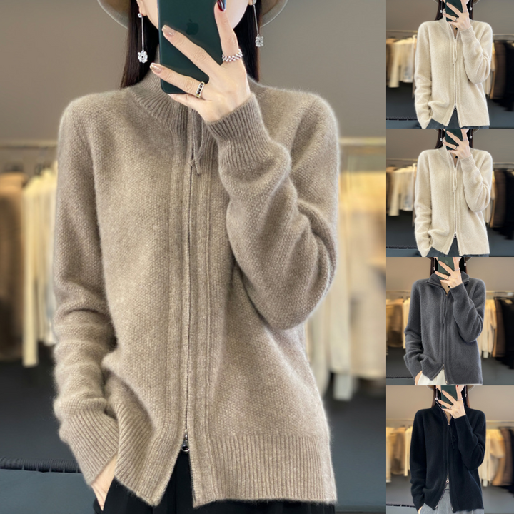 Trudi - Wool Cashmere Zipper Cardigan