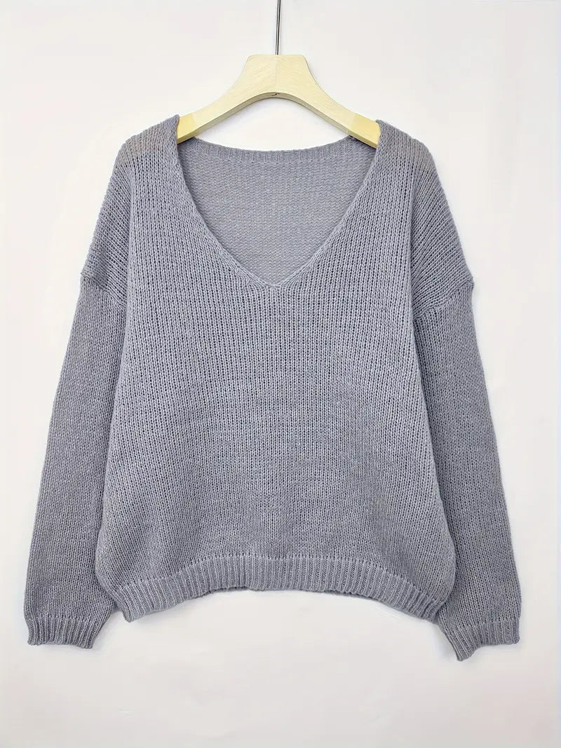 Schmidt - Casual Long Sleeve Sweater With V-Neck