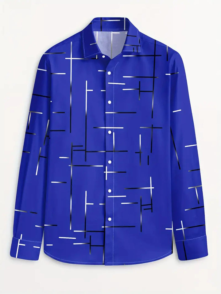 Nerio - Geometric Print Long Sleeve Shirt