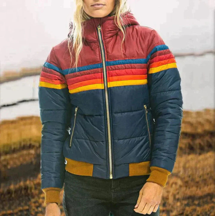 Elfriede - Rainbow Striped Zipped Jacket
