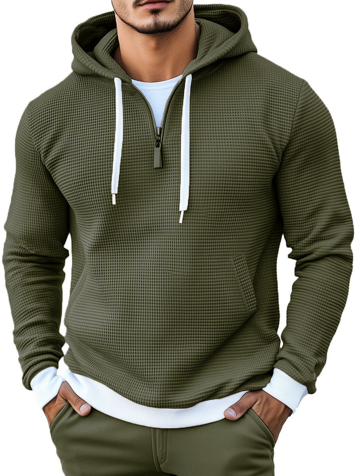 Valtin - Stylish Waffle Long Sleeve Hoodie