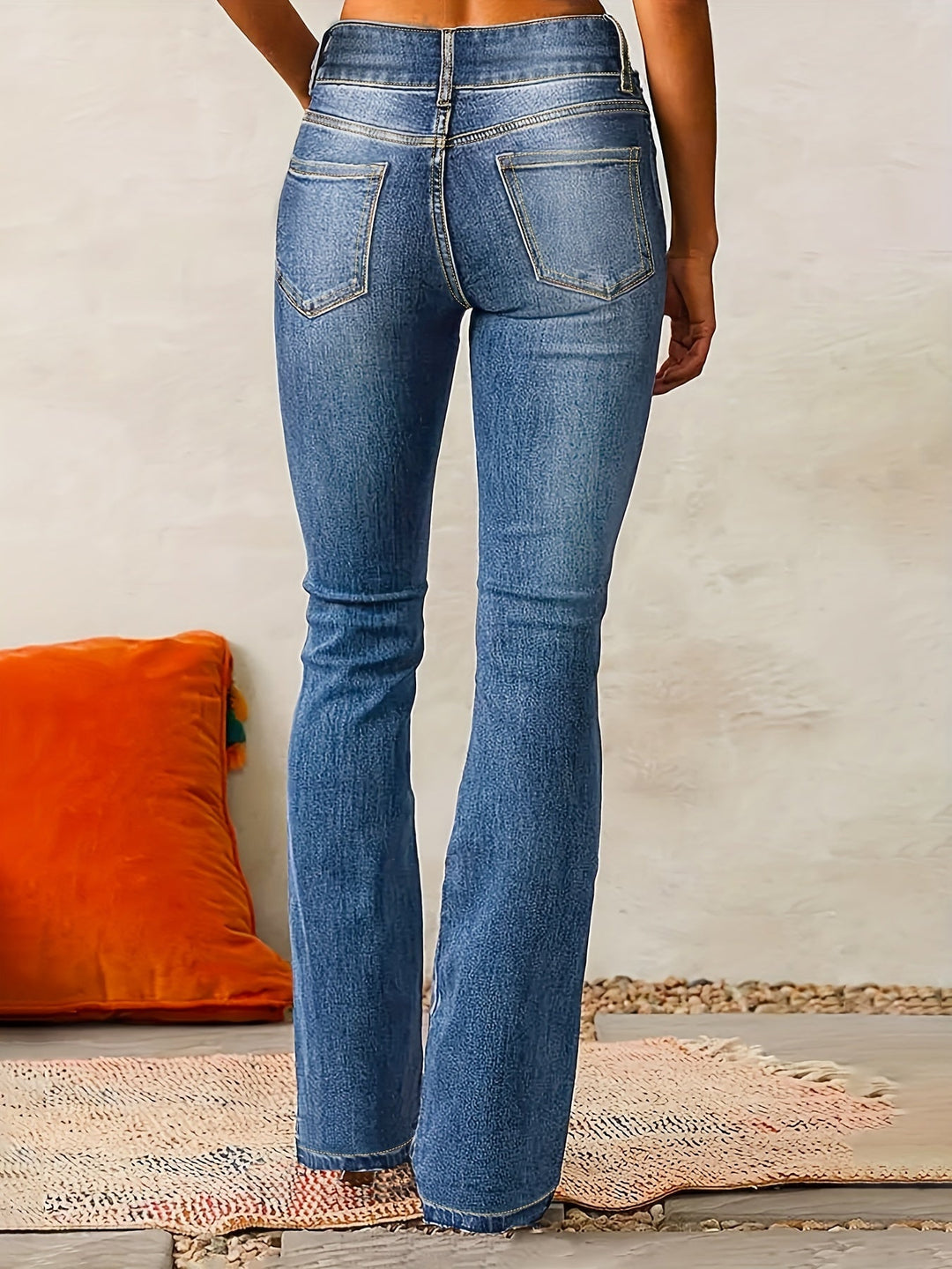 Nirvana - Denim Front Button Flared Pants