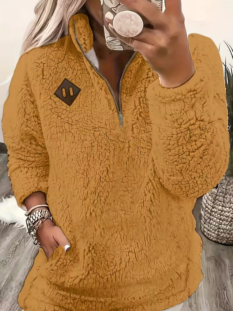 Humera - Elegant Long Sleeve Zip Up Jacket