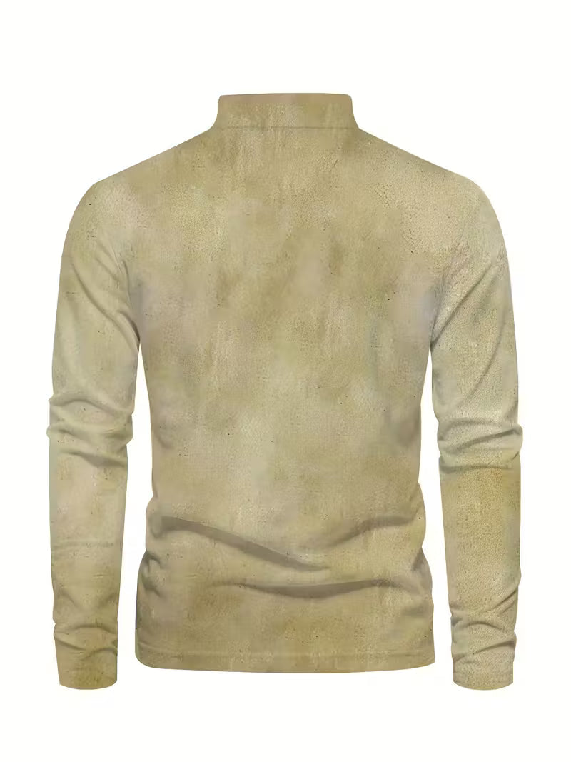 Giles - Stylish 3D Sailboat Print Lapel Shirt