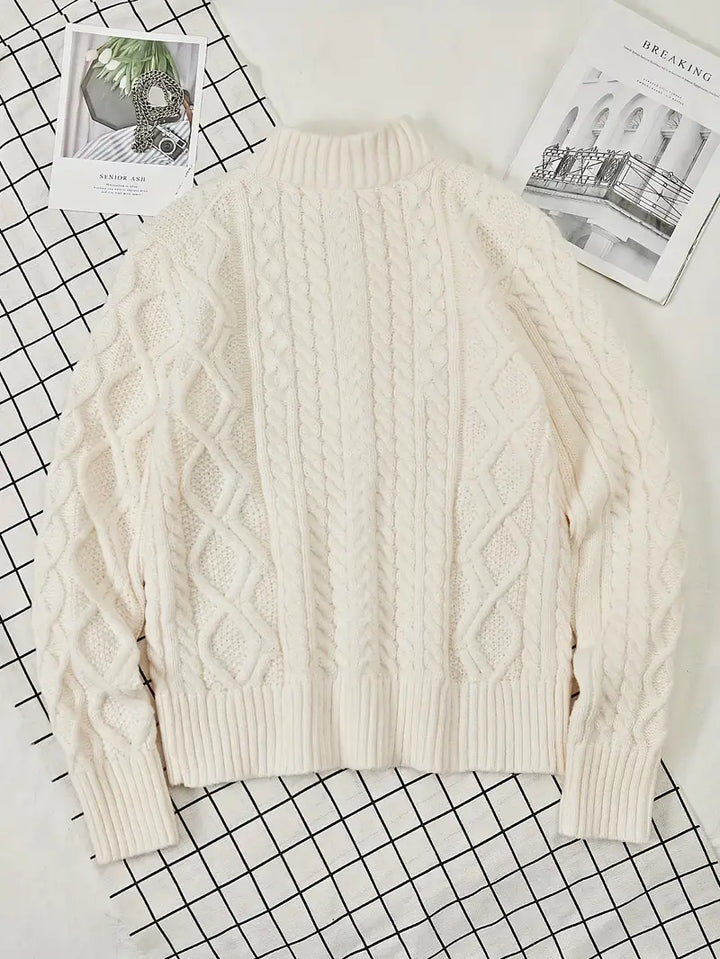 Rabada - Half-Zip Knitted Sweater With Stand-Up Collar