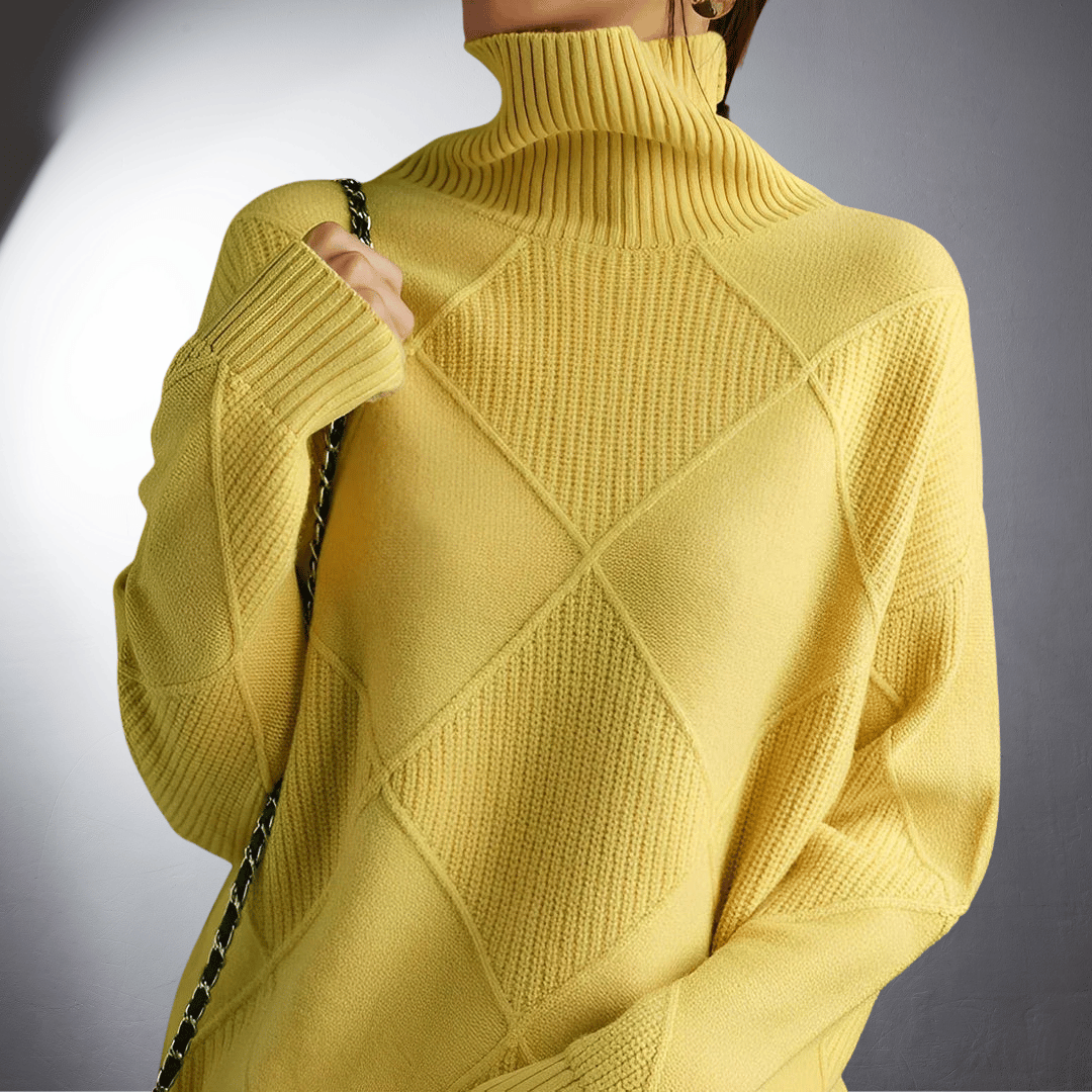 Dame | Hand Knitted Sweater With Stand Up Collar