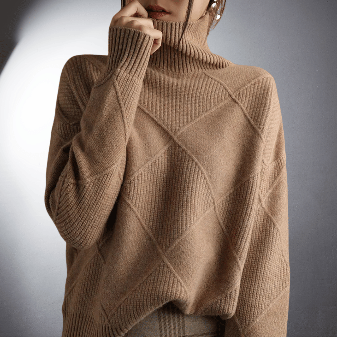 Dame | Hand Knitted Sweater With Stand Up Collar