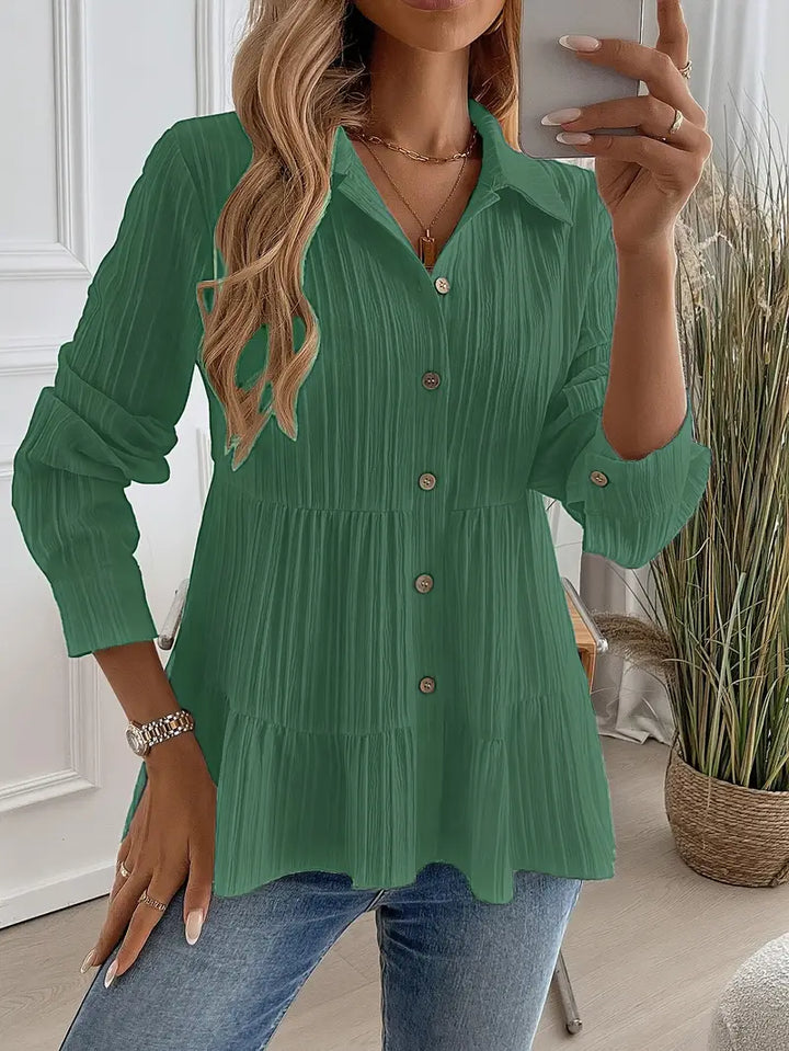 Majlinda - Stylish Long Sleeve Shirt With Button