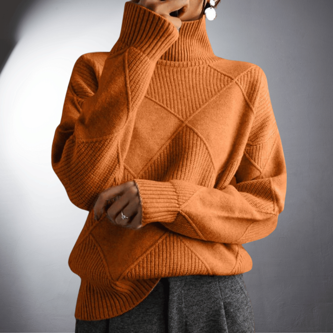 Dame | Hand Knitted Sweater With Stand Up Collar