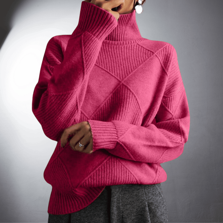 Dame | Hand Knitted Sweater With Stand Up Collar