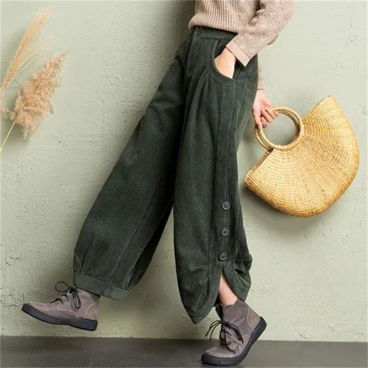 Krystal - Corduroy Split Velvet Harem Pant