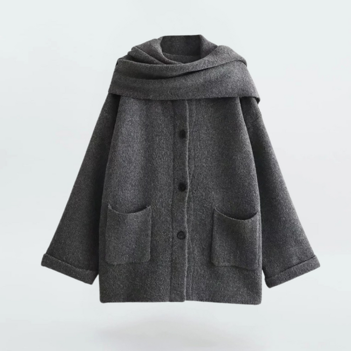 Elske - Knitted Cardigan With Shawl