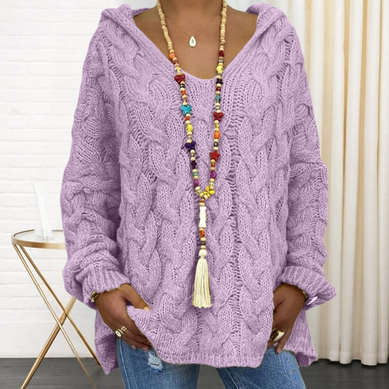 Marisa - Long Sleeves V-Neck Hoodie